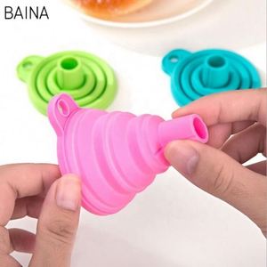 Entonnoirs portables en silicone pliables de qualité alimentaire pour la distribution de liquides domestiques en gros, mini-entonnoirs pliables, gadgets de cuisine - Product Image 2