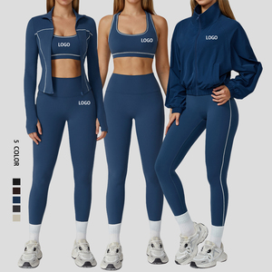 Abbigliamento Sportivo di Alta Qualità da Produttore Cinese, Completo da Palestra Femminile, Tuta da Allenamento, Set Yoga con Giacche per Donna - Product Image 1