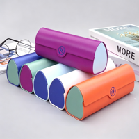 Étui à lunettes portable antichoc en coque rigide avec broderie dorée contrastante, vente en gros d'usine, personnalisable