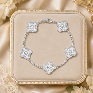 <span class=keywords><strong>Bracelet</strong></span> fleur à cinq pétales entièrement serti <span class=keywords><strong>de</strong></span> diamants français, incrusté <span class=keywords><strong>de</strong></span> zircon, style luxe léger, <span class=keywords><strong>bracelet</strong></span> fleur haut <span class=keywords><strong>de</strong></span> gamme - Product Image 3