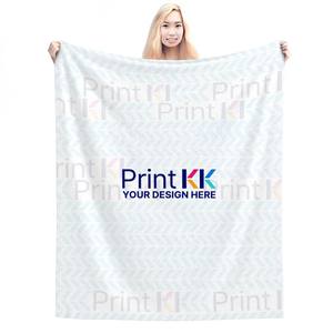 ผ้าห่มผ้าสักหลาดโพลีเอสเตอร์ลายดอกไม้ผ้ากำมะหยี่ดีไซน์แนวตั้งลายสก๊อตกันไฟขนาด280 GSM - Product Image 4