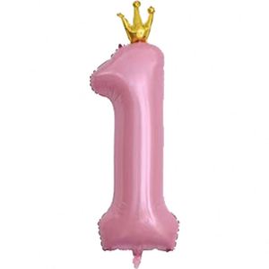 Ballons en feuille géants de 40 pouces, chiffres 0-9, rose et bleu, avec couronne, décoration de fête d'anniversaire, fournitures pour célébrations - Product Image 3