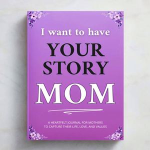 Custom Luxury Leather Hardcover Thread Sewn A5 Journal 128 Pages 100 GSM Customizable Mom Life Story Guided Memory <b>Notebook</b> - Product Image 1