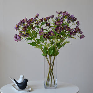 Nouvelle Arrivée IJ048 – Rose Artificielle Réaliste à 15 Têtes en Soie Douce Faite à la Main, Fleur Violette pour Décoration de Table et de Noël - Product Image 2