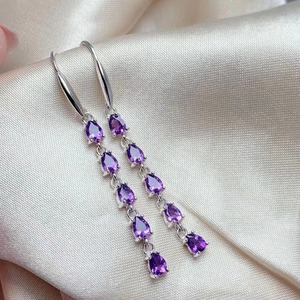 <span class=keywords><strong>Orecchini</strong></span> a Goccia in <span class=keywords><strong>Argento</strong></span> Sterling 925 Placcati in Oro con <span class=keywords><strong>Ametista</strong></span> Naturale Viola, di Tendenza e a Buon Prezzo, per Feste o Regalo - Product Image 1