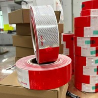 Ruban réfléchissant de sécurité rouge, blanc et jaune de 2 pouces x 150 pieds, homologué E, pour camions, ruban de signalisation réfléchissant DOTC2, imperméable