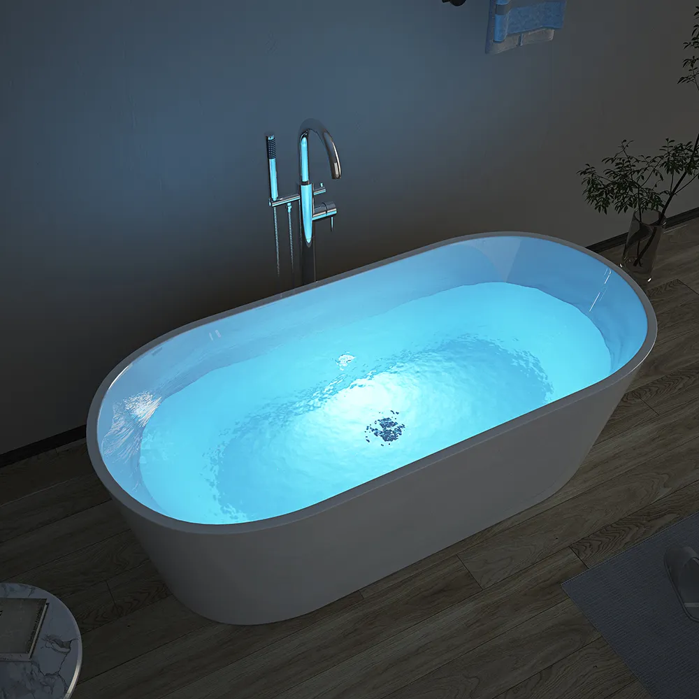 Baignoire autoportante usine pas cher prix 67 pouces Cupc luxe adulte baignoire couleurs personnalisées jets acrylique salle de bain intérieure baignoires