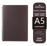 Carnet à spirales imperméable en PP, fournitures scolaires, journal ligné, cahier d'écriture pour étudiants, impression recto-verso