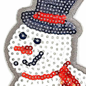 Prêt à expédier bonhomme de neige paillettes fer sur patch matériel PVC personnalisé pour sac en toile - Product Image 2