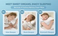 Oreiller de soutien en mousse à mémoire de forme ergonomique pour les dormeurs du ventre latéral taie d'oreiller confortable pour le soutien des épaules cervicales