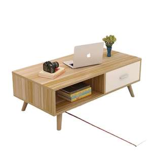 Nordic Minimalist <b>Coffee</b> <b>Table</b> Wood Square Living Room Modern Design Small Apartment Use - Product Image 5