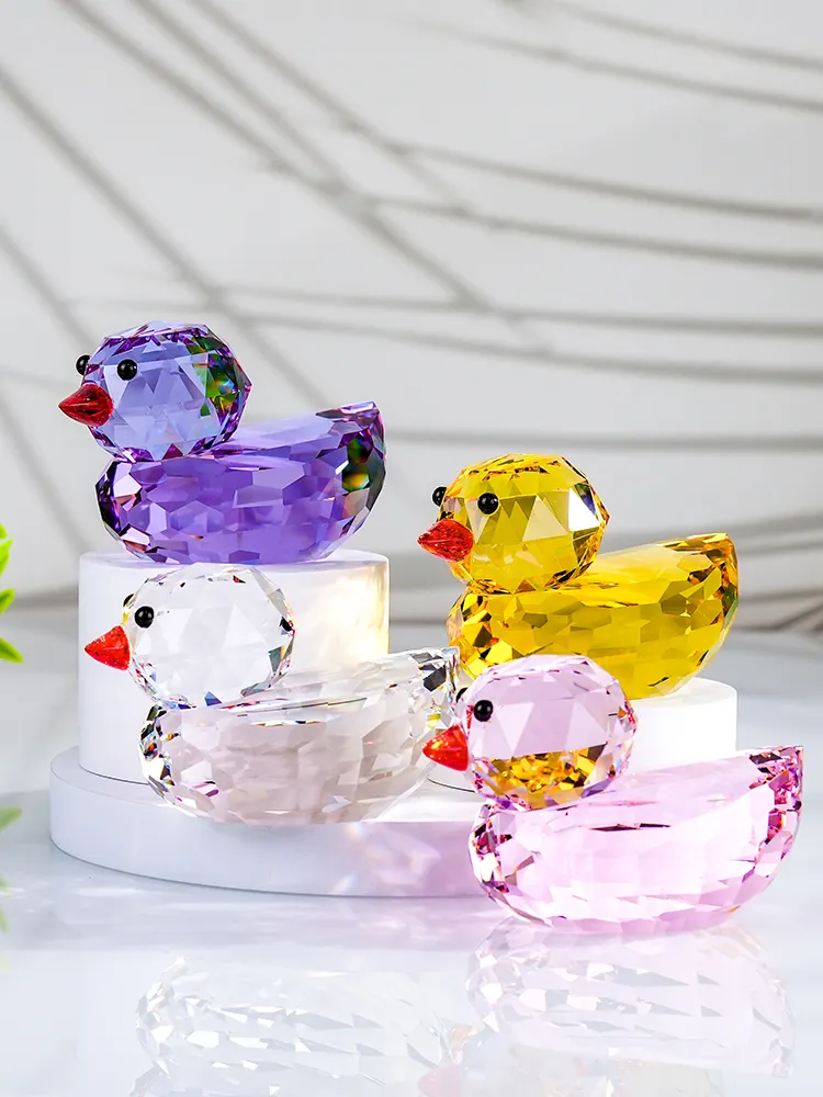 Venta directa de fábrica K9 Crystal decoración-Lindo patito amarillo