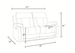 Canapé 2 places <span class=keywords><strong>inclinable</strong></span> en microfibre sur mesure pour bureau et salon - Product Image 6