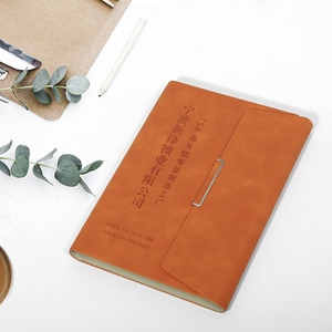 Tùy biến với chủ bút lỏng PU Bìa máy tính xách tay Nhật ký máy tính xách tay 6 Vòng Kim Loại Clip ràng buộc da Bìa máy tính xách tay - Product Image 3