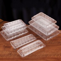 Boîte d'emballage rectangulaire pour desserts en gros, transparente, jetable, pour biscuits, gâteaux, pâtisseries, boîte à emporter