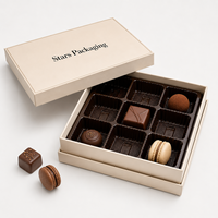 Boîte à épaule de luxe avec couvercle et fond, avec plateau en plastique à 9 compartiments, en carton gris mat 1500 GSM, pour emballage cadeau