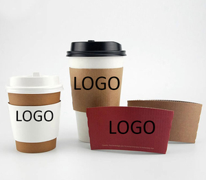 Xinrunjin กระดาษลูกฟูกที่ใส่ถ้วยชากาแฟ90มม. มีฉนวนกันความร้อนป้องกันน้ำร้อนลวกพิมพ์ลายตามสั่ง - Product Image 1