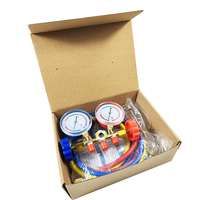 Jauge de collecteur AC manomètre automobile 3 voies para réfrigérant avec jauges antichoc tuyaux coupleurs 536G compteur de réfrigérant