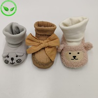 Nouvelles Chaussures-chaussettes de printemps-été pour bébés et tout-petits, style princesse coréenne avec nœud, semelle en cuir, pour l'extérieur, en stock