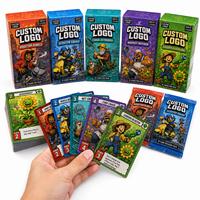 Cartes de jeu TCG personnalisées avec logo du fabricant, emballage holographique imprimé, surface de dessin animé anime, papier brillant 350 g/m²