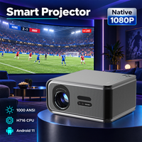 Projecteur vidéo 8K 30000 lumens Android 11 Smart WiFi avec autofocus, projecteur de cinéma maison extérieur, 2 Go de RAM, 16 Go de stockage