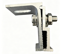 Colliers de fixation solaires pour toiture à joint debout, clips de montage photovoltaïque en aluminium avec éléments en acier inoxydable, accessoires solaires fournis directement par l'usine