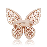 Cincin Kupu-kupu Kristal Berkilau Ukuran Besar Model Knuckle Open Perhiasan Mewah Berlian CZ Cincin Kupu-kupu 3D untuk Wanita dan Remaja Putri Hadiah