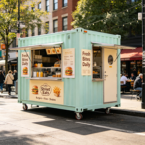 Cafetería Móvil Expandible en Contenedor de 10 Pies |   Quiosco de Comida Rápida Desplegable para Exteriores, para Supermercados <span class=keywords><strong>y</strong></span> Hoteles, Diseño Moderno, 1 Año de Garantía - Product Image 5