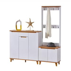 Porte <span class=keywords><strong>d</strong></span>'entrée Armoire à chaussures Nordic Solid Wood Simple Modern Hall Entrée Partition Locker Hanger Coat Cabin - Product Image 5
