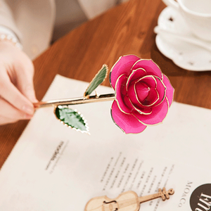 ดอกกุหลาบหรูหราเคลือบทองคำ 24k สำหรับขายส่ง ดอกไม้ชุบทองคำธรรมชาติเคลือบเงา ใช้ตกแต่ง - Product Image 4