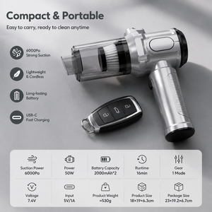 OEM ODM 6000Pa Cordless Handheld Vacuum Air Duster 2 in 1 Mini <b>Car</b> Vacuum Rechargeable USB-C for <b>Car</b> Home Keyboard Dust <b>Blower</b> - Product Image 3
