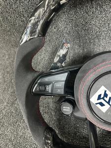 Volant en Alcantara pour Audi A4/A5/A6/A7/S4/S5/Q7/TT RS 2010-2025 – <span class=keywords><strong>Logo</strong></span> personnalisable, palettes de changement de vitesse, carbone forgé et bouton - Product Image 2