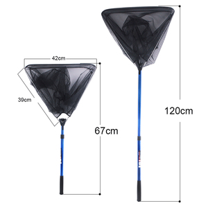 2021 Lưới Bắt Cá Khung Nhôm Có Thể Gập Lại Kính Viễn Vọng Cực Fly Fishing Dip Cao Su Tráng Lưới Tam Giác Hạ Cánh - Product Image 6