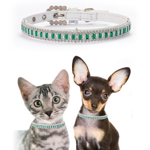 Collar con diamantes de imitación para perros y gatos pequeños, joyería ostentosa con diamantes de princesa, accesorios para mascotas - Product Image 1