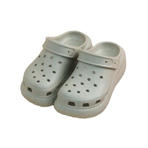Women's Summer Closed Toe <b>Clogs</b> Breathable Plastic Upper EVA Sole <b>Slippers</b> Light Gray - Product Image 1