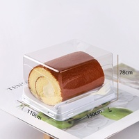 Vente en gros Boîte d'emballage pour gâteau au fromage Mousse à couche moulue Mini pâtisserie Swiss Roll Clear Blister Container Dessert Stockage des aliments