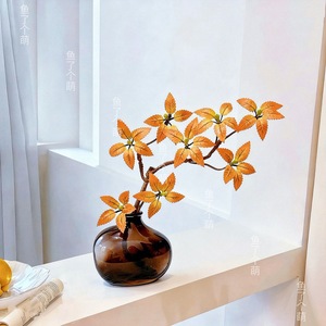 Nouvelle plante artificielle en soie de style chinois, feuille d'érable, pour la décoration de la maison, du salon et de l'entrée. - Product Image 4
