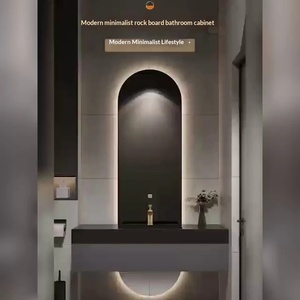 <span class=keywords><strong>Bagno</strong></span> di Design Personalizzato di Alta Gamma, Lussuoso, <span class=keywords><strong>in</strong></span> <span class=keywords><strong>Legno</strong></span> di Gomma, <span class=keywords><strong>Moderno</strong></span>, con Lavabo Integrato a Parete, Doppio Specchio, Nero - Product Image 2