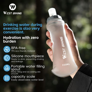Bouteille d'eau souple WEST BIKING pour sports de plein air, cyclisme, escalade, 350 ml, en plastique alimentaire, accessoires pour <span class=keywords><strong>vélo</strong></span> - Product Image 1