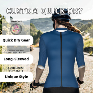 Maillot de cyclisme pour femmes Sportex personnalisé, à séchage rapide, en polyester, manches longues, vêtements de vélo - Product Image 2