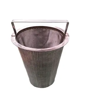 Filtre seau, seau filtrant en acier inoxydable, seau filtrant en acier inoxydable 304 filtre à eau seau filtrant