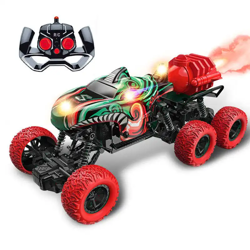 1/16 6 roues lumière Spray télécommande requin camion jouet tout-terrain RC escalade voiture garçon radiocommande jouets véhicule électrique jouets