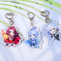 Pendentif de dessin animé promotionnel de haute qualité Transparent clair personnalisé porte-clés en acrylique breloques liées nouveau Type Photo