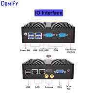 Domify ISO2 Mini PC sans ventilateur Intel Celeron J1900 2COM HD-MI VGA 256GB Win10 Linux Ordinateur de contrôle industriel PC industriel Stock