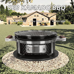 Kimstone <span class=keywords><strong>KAMADO</strong></span> 14 pouces rond <span class=keywords><strong>japonais</strong></span> Style coréen gril extérieur Yakitori céramique Hibachi acier inoxydable métal <span class=keywords><strong>Barbecue</strong></span> - Product Image 6