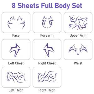 Rumi Kpop Boy Group tatuajes temporales púrpura conjunto de cuerpo completo Rumi patrones tatuajes pegatinas Waterpro para fiesta de Cosplay de Halloween - Product Image 2