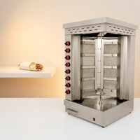 Machine à shawarma au gaz commerciale à 8 brûleurs, en acier inoxydable, gril vertical rotatif pour kebab, machine à barbecue du Moyen-Orient, certifiée CE
