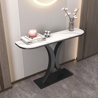 NOVA Moderne 12 Pouces Large Glam Accent Table Demi Lune Canapé Table Pour Salon Console Tables pour Hall D'entrée Meubles