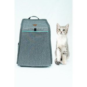 Mochila Transportadora de Malla Lavable para Mascotas, Tamaño Grande para Gatos, con Cierre de Cremallera, Diseño Ventilado, Capacidad de 15 kg, Forma Cuadrada - Product Image 3