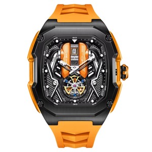 Reloj de Pulsera Deportivo y Elegante para Hombre, de Acero Inoxidable, con Movimiento de Cuarzo Analógico, Resistente al Agua 3BAR, Correa de Silicona/Goma de 20 mm - Product Image 1